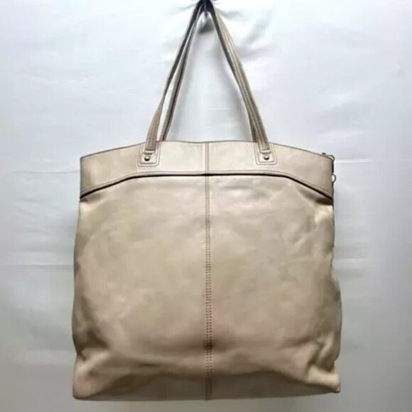 Coach Laura Signature Embossed Large Leather Tote F18336 Taupe - Picture 3 of 15